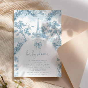 Invitation Toile de Jouy Baby shower à thème français