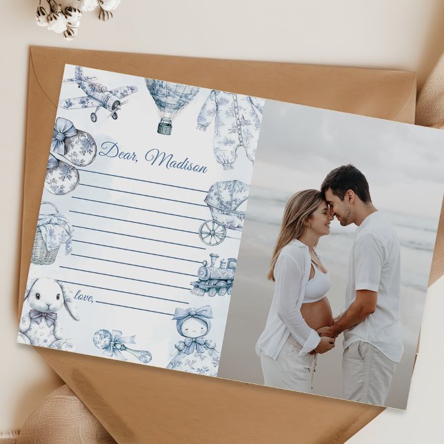 Invitation Toile De Jouy Blue Capsule Note Message Card (Créateur téléchargé)