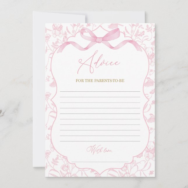 Invitation Toile De Jouy Conseil Baby shower jeu (Devant)