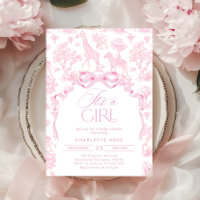 Toile de Jouy Pink Safari animaux C'est une fille