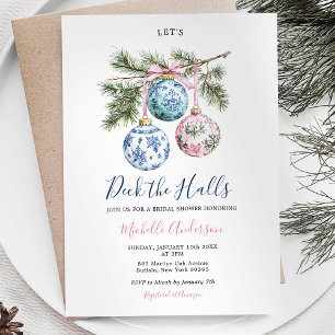 Invitation Toile de Noël Chinoiserie Fête des mariées ornemen