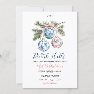 Invitation Toile de Noël Chinoiserie Fête des mariées ornemen