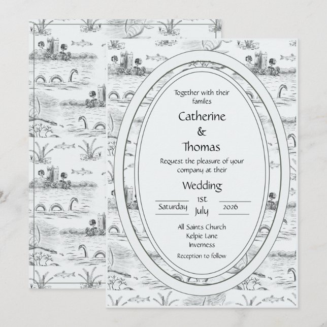 Invitation Toile du Loch Ness (Devant / Derrière)