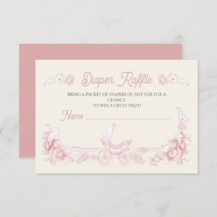 Invitation Toile Floral rose Teddy Ours Déchets Raffin