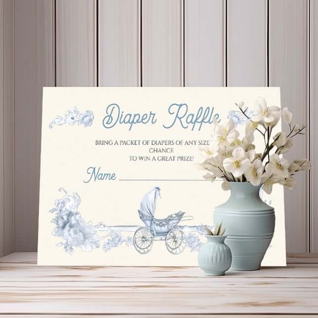 Invitation Toile Floral Teddy Bear Diaper Raffin (Créateur téléchargé)