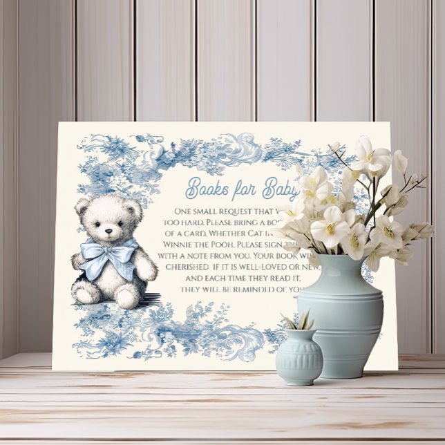 Invitation Toile Floral Teddy Bear Livres pour bébé (Créateur téléchargé)