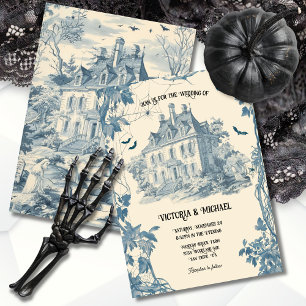 Invitation Toile Ghoestic Halloween château mariage Invitatio