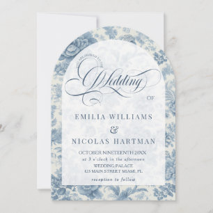 Invitation Toile Mariage Floral Français Tout En Un