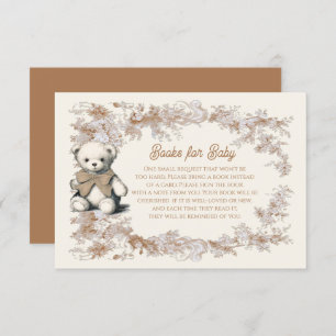 Invitation Toile Neutral Teddy Bear Livres pour bébé