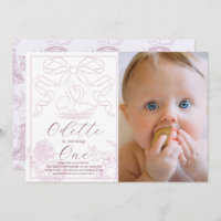 Toile rose cygne de Jouy Girl Photo 1er anniversai