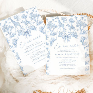 Invitation Toile Safari Es un niño baby shower espagnol