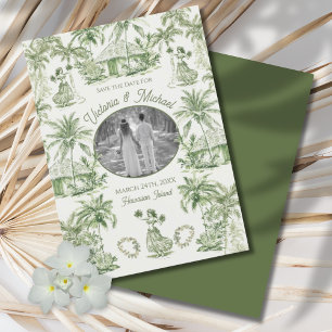 Invitation Toile Tropical Hawaiian Island Enregistrer la date