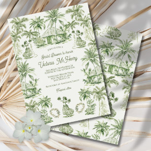 Invitation Toile Tropical Hawaiian Island Fête des mariées