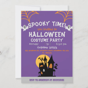 Invitation toiles d'araignée Orange Éffrayant Adult Halloween