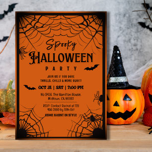 Invitation Toiles d'araignée vintages éffrayantes chauves-sou