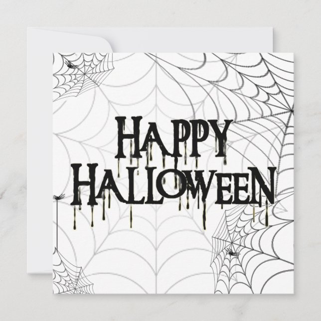 Invitation Toiles d'araignées et Joyuse fête d'Halloween (Devant)