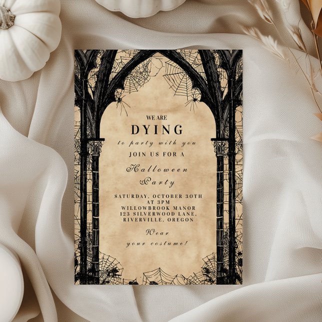 Invitation Toiles de Cathédrale Sombre Halloween (Créateur téléchargé)