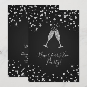 Invitation Toit de Champagne Diamants Nouvelle Ans