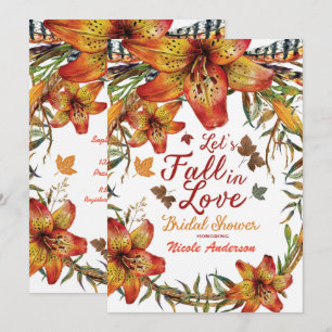 Invitation TOMBÉ AMOUREUX Fleurs d'Orange Lys Enterrement de