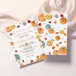 Invitation Tombe dans l'amour Citrouille Baby shower Invitati