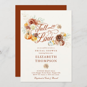 Invitation Tombe en amour Automne Citrouille Fête des mariées