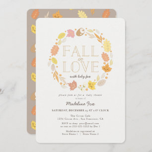 Invitation Tombe en amour Automne Wreath Baby shower Invitati