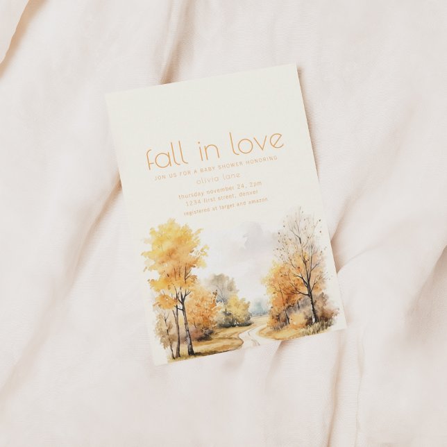 Invitation Tombe en amour Baby shower d'automne (Créateur téléchargé)