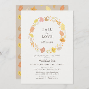 Invitation Tombe en amour Baby shower de couronne d'automne