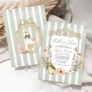Invitation Tombe en amour Baby shower Vintage Floral