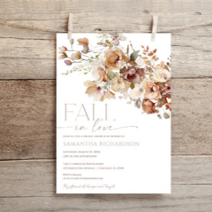 Invitation Tombe en amour Florales d'automne douche nuptiale