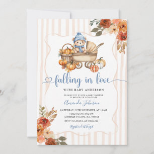 Invitation Tomber amoureux Bébé Shower Garçon Ours