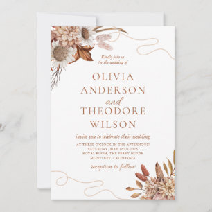 Invitation Tomber amoureux   Boho Flowers Mariage QR Code