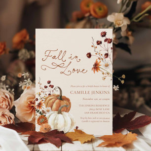 Invitation Tomber amoureux de la douche de mariée florale rus