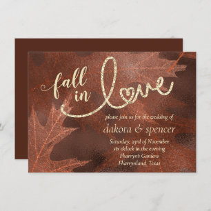 Invitation Tomber amoureux de l'automne   Mariage orange roui