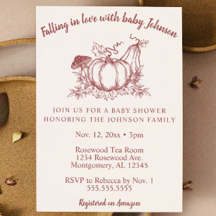 Invitation Tomber amoureux du Baby shower d'automne du bébé