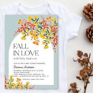 Invitation Tomber dans l'amour Automne Baby shower Floral