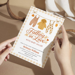 Invitation Tomber dans l'amour Automne Baby shower Vêtements 