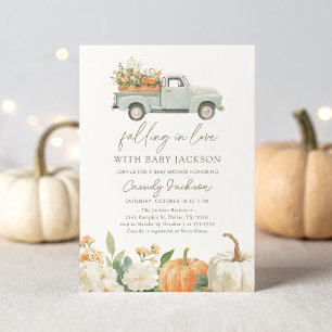 Invitation Tomber dans l'amour Automne Citrouille Baby shower