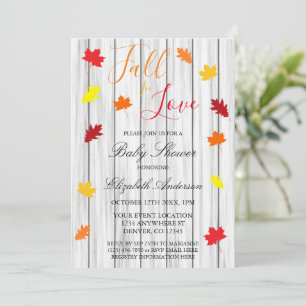 Invitation Tomber dans l'amour Automne Feuilles Baby shower