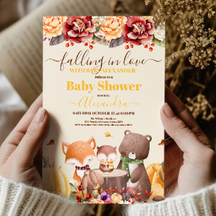 Invitation Tomber dans l'amour Baby Baby shower boisé