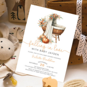 Invitation Tomber Dans L'Amour Baby shower Floral Automne