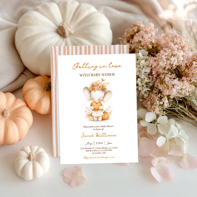 Invitation Tomber dans l'amour Citrouille Baby shower Invitat (Créateur téléchargé)