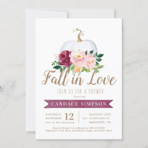 Invitation Tomber dans l'amour Citrouille de douche nuptiale