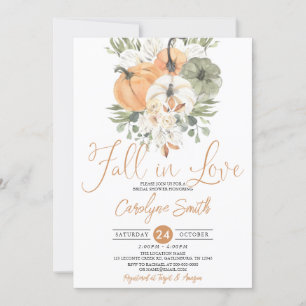 Invitation Tomber dans l'amour Citrouille Fête des mariées d'