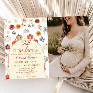 Invitation Tomber dans l'amour Citrouille Rustic Baby shower 