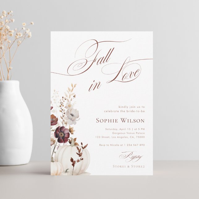 Invitation Tomber dans l'amour Fête des mariées Fleurs sauvag (Créateur téléchargé)