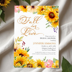 Invitation Tomber dans l'amour Fête des mariées florale de