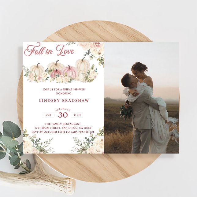 Invitation Tomber dans l'amour Fête des mariées minimaliste (Créateur téléchargé)