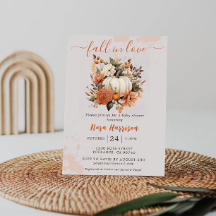 Invitation Tomber dans l'amour Fleur sauvage Baby shower Moti