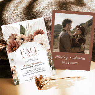 Invitation Tomber Dans L'Amour Rustique Boho Fête des mariées